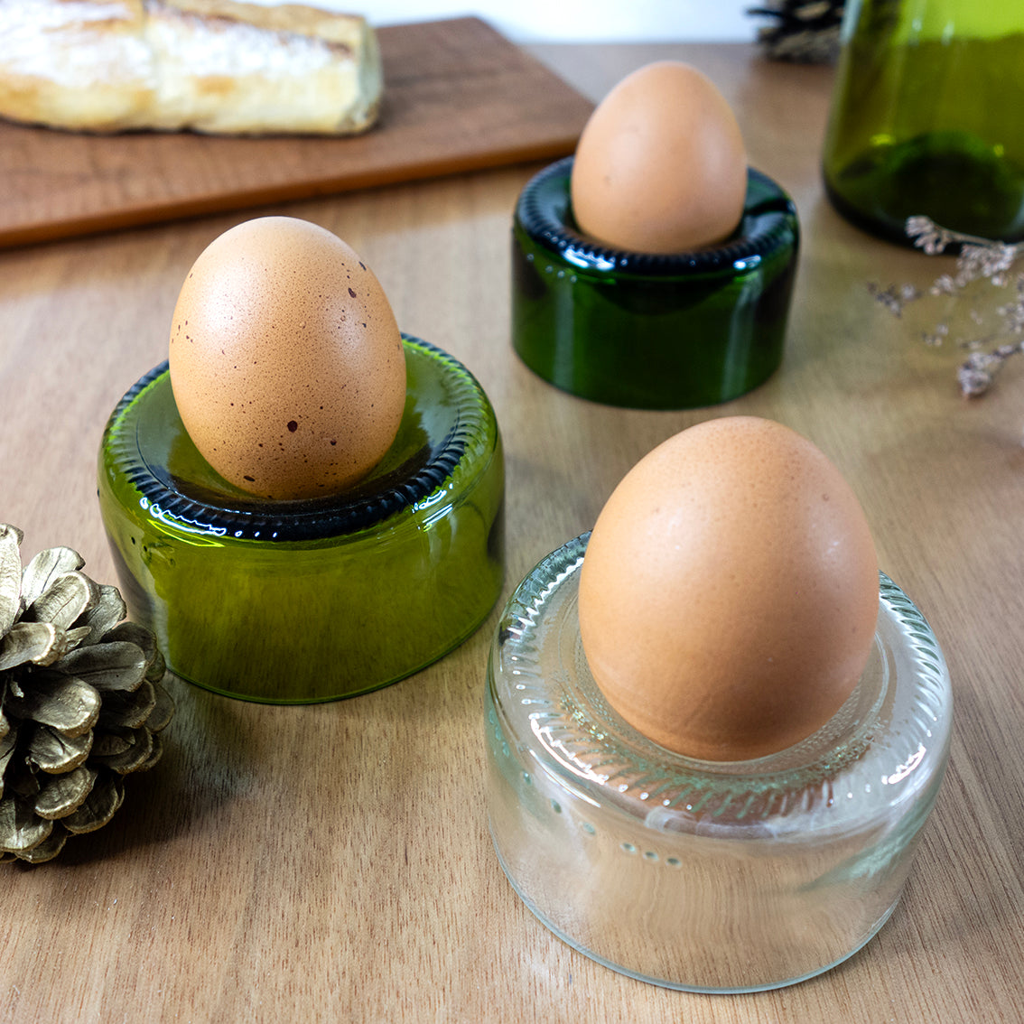 Upcycled Egg Cup - Bottle Green