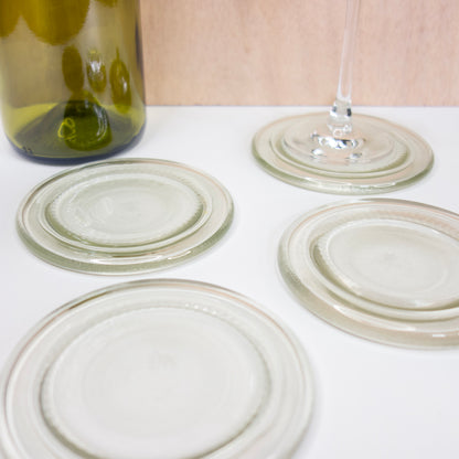 Upcycled coasters - Transparent (set of 4)