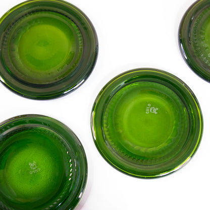 Upcycled coasters - Bottle green (set of 4)